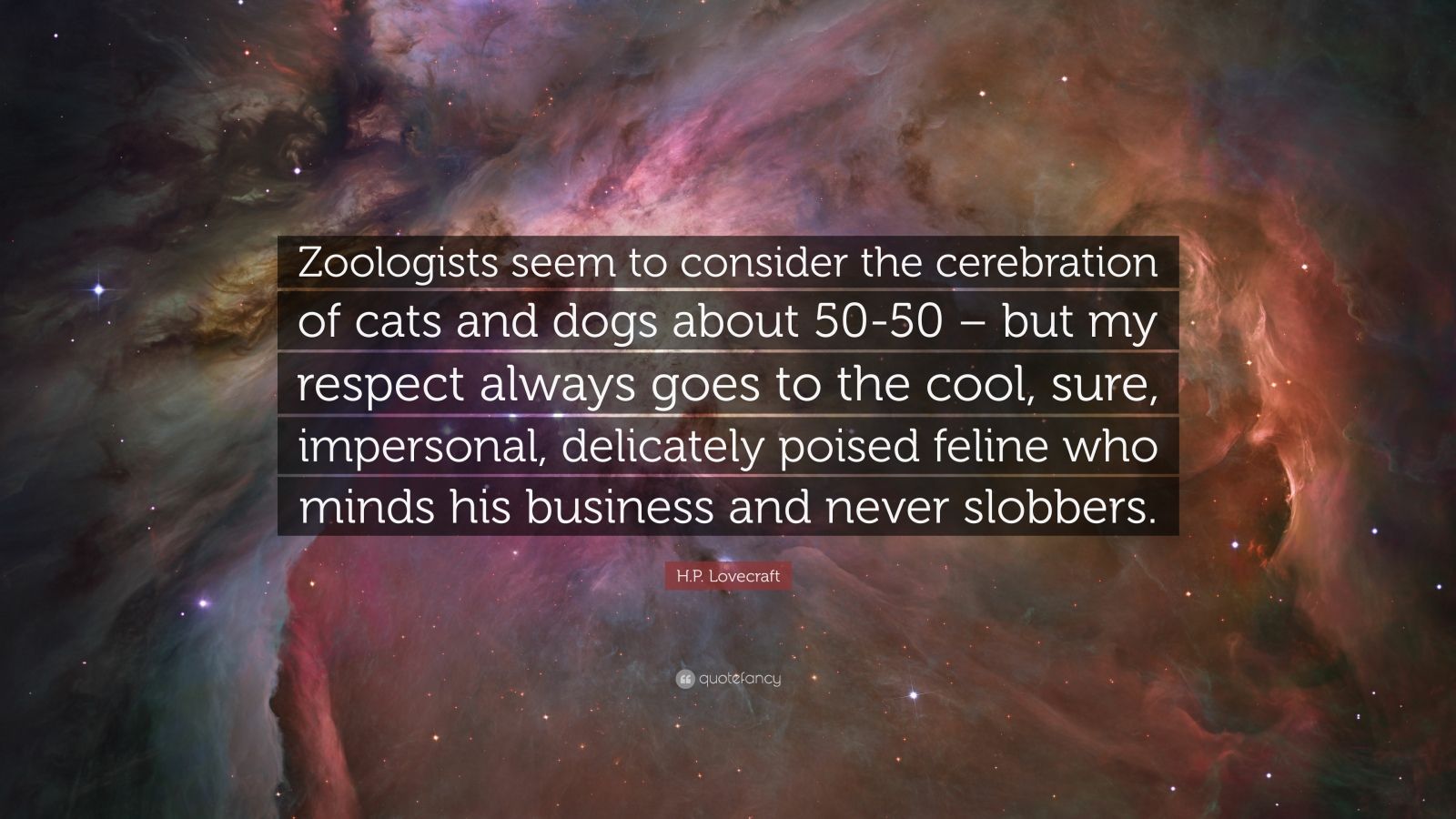 lovecraft quote: "zoologists seem to consider the cerebration