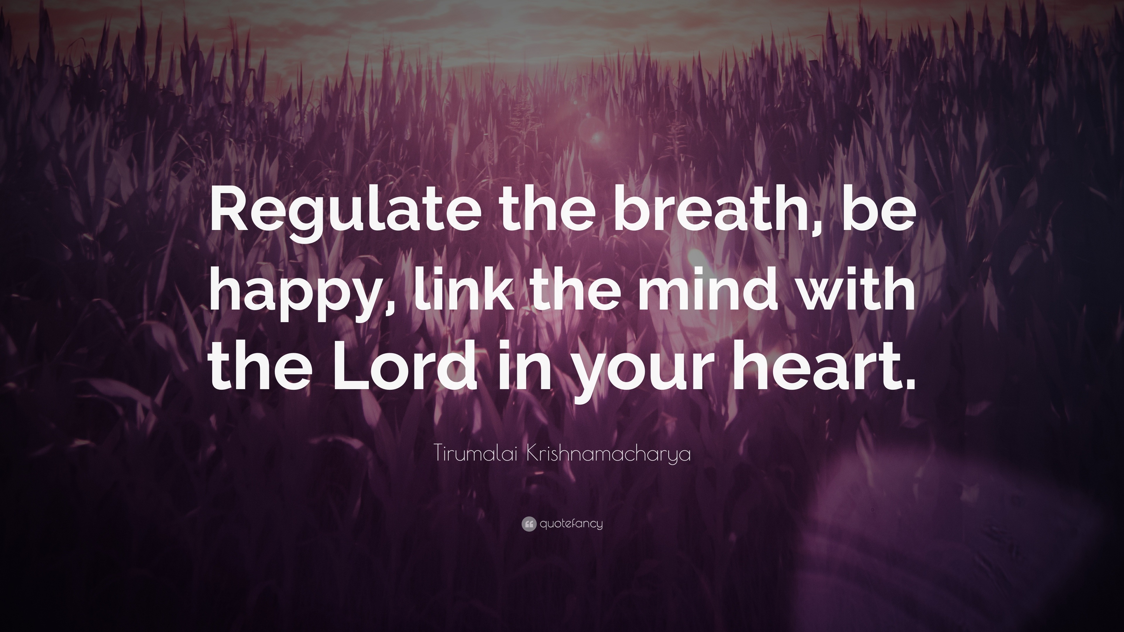 Tirumalai Krishnamacharya Quote Regulate The Breath Be Happy Link