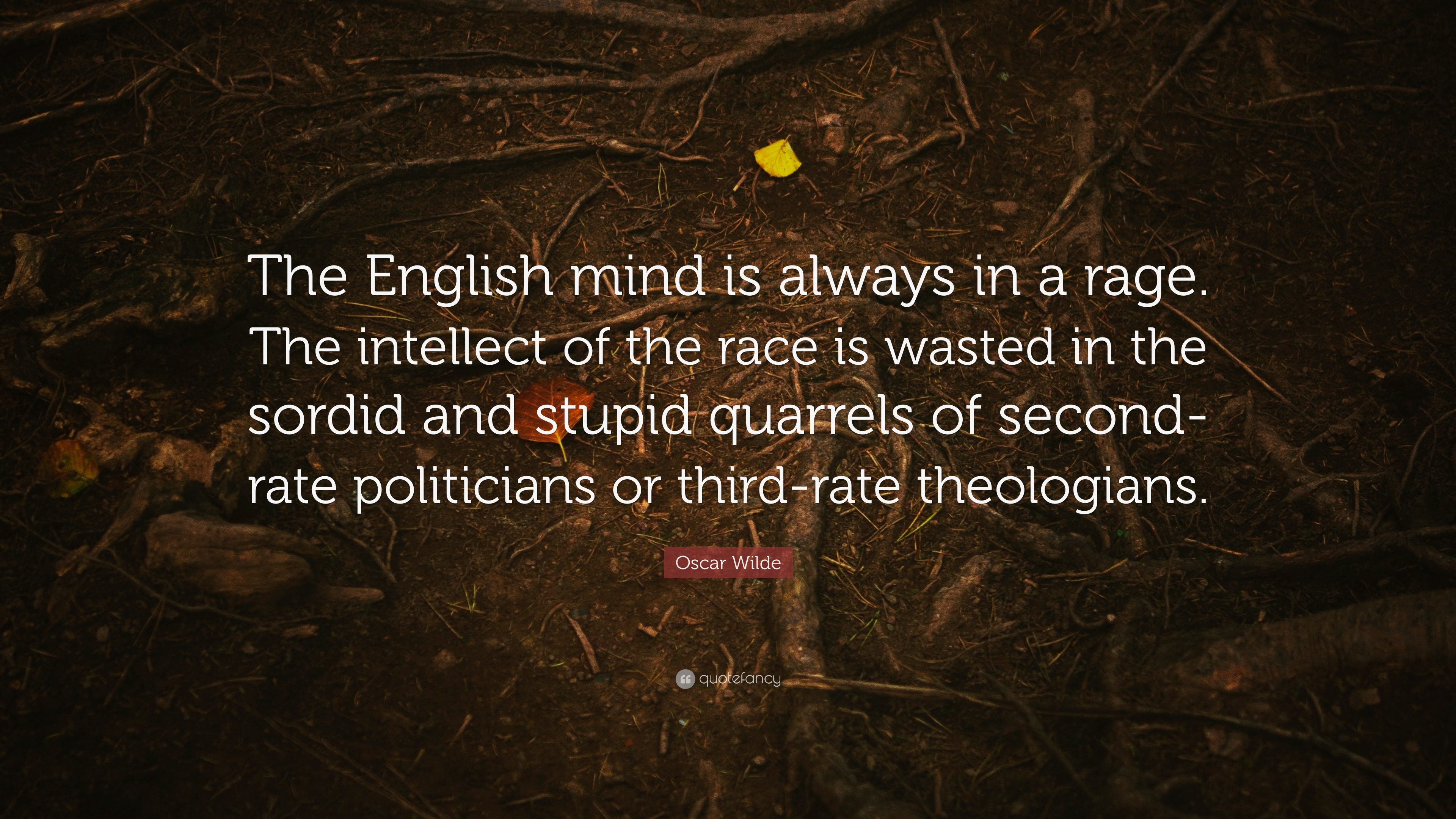 Oscar Wilde Quote The English Mind Is Always In A Rage The Intellect