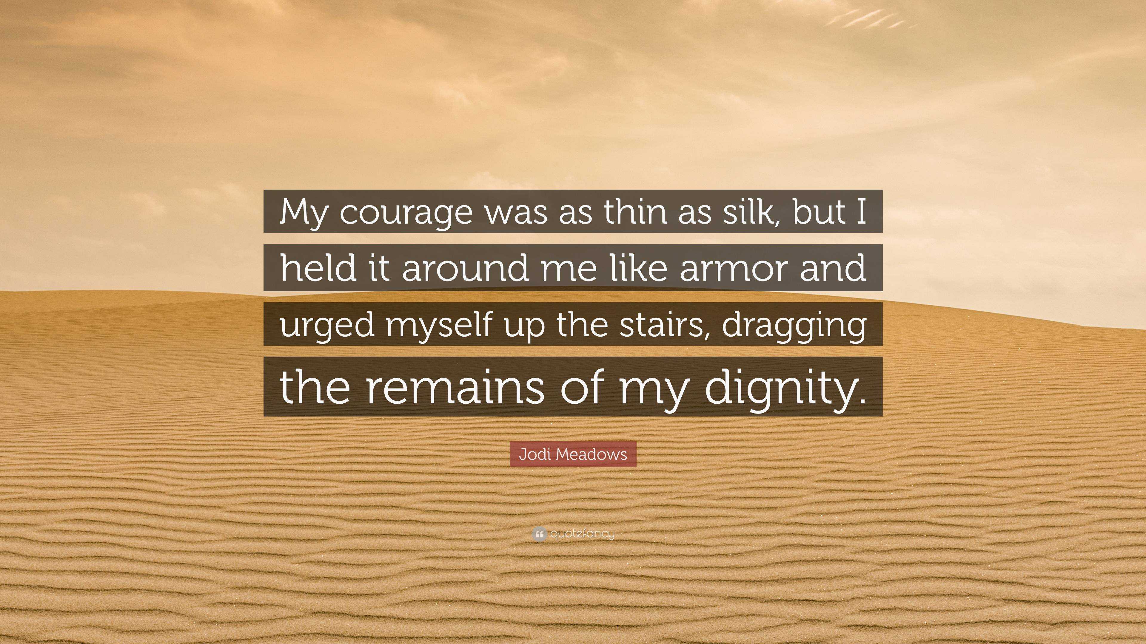 Jodi Meadows Quote My Courage Was As Thin As Silk But I Held It