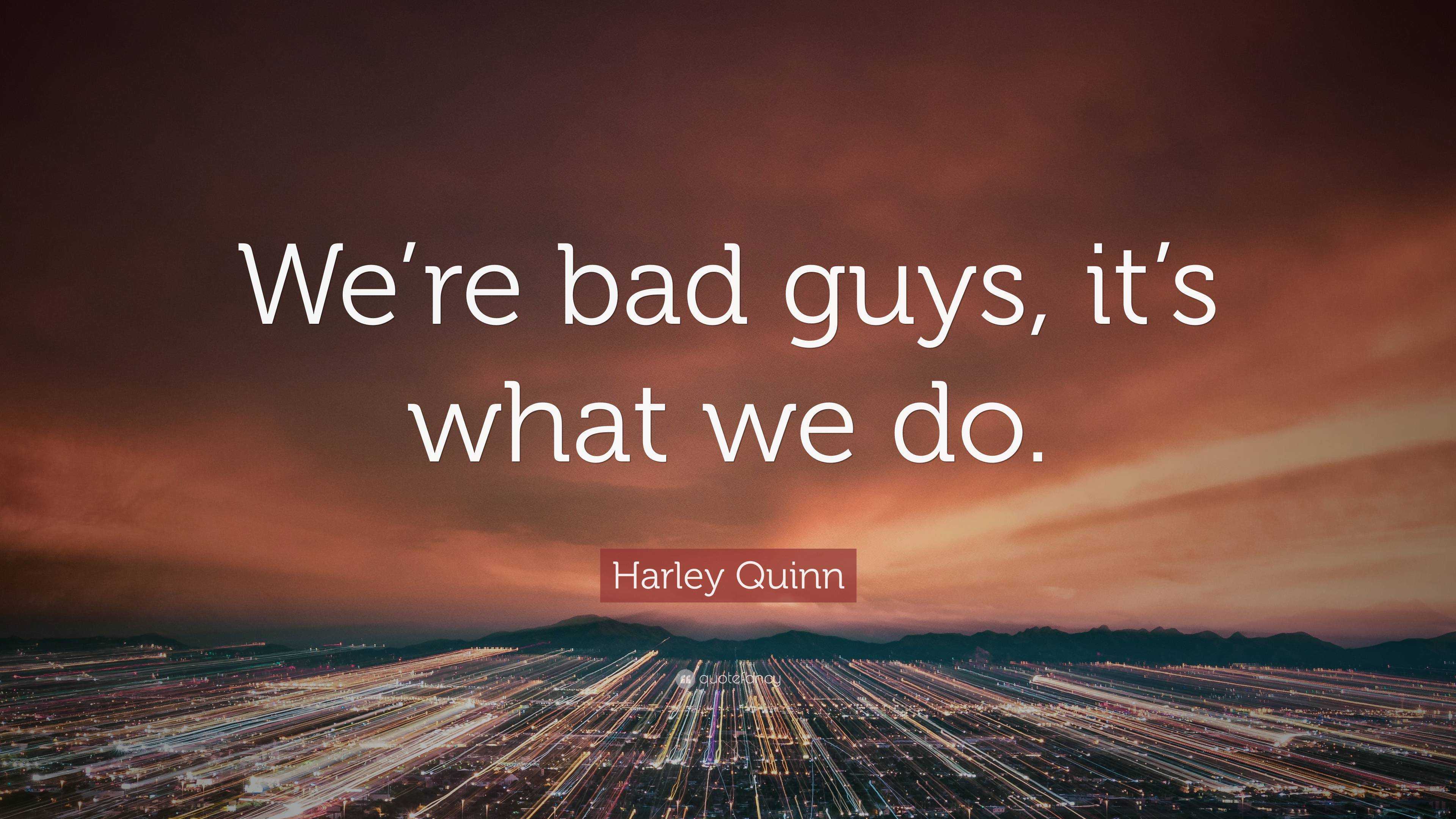 Harley Quinn Quote Were Bad Guys Its What We Do