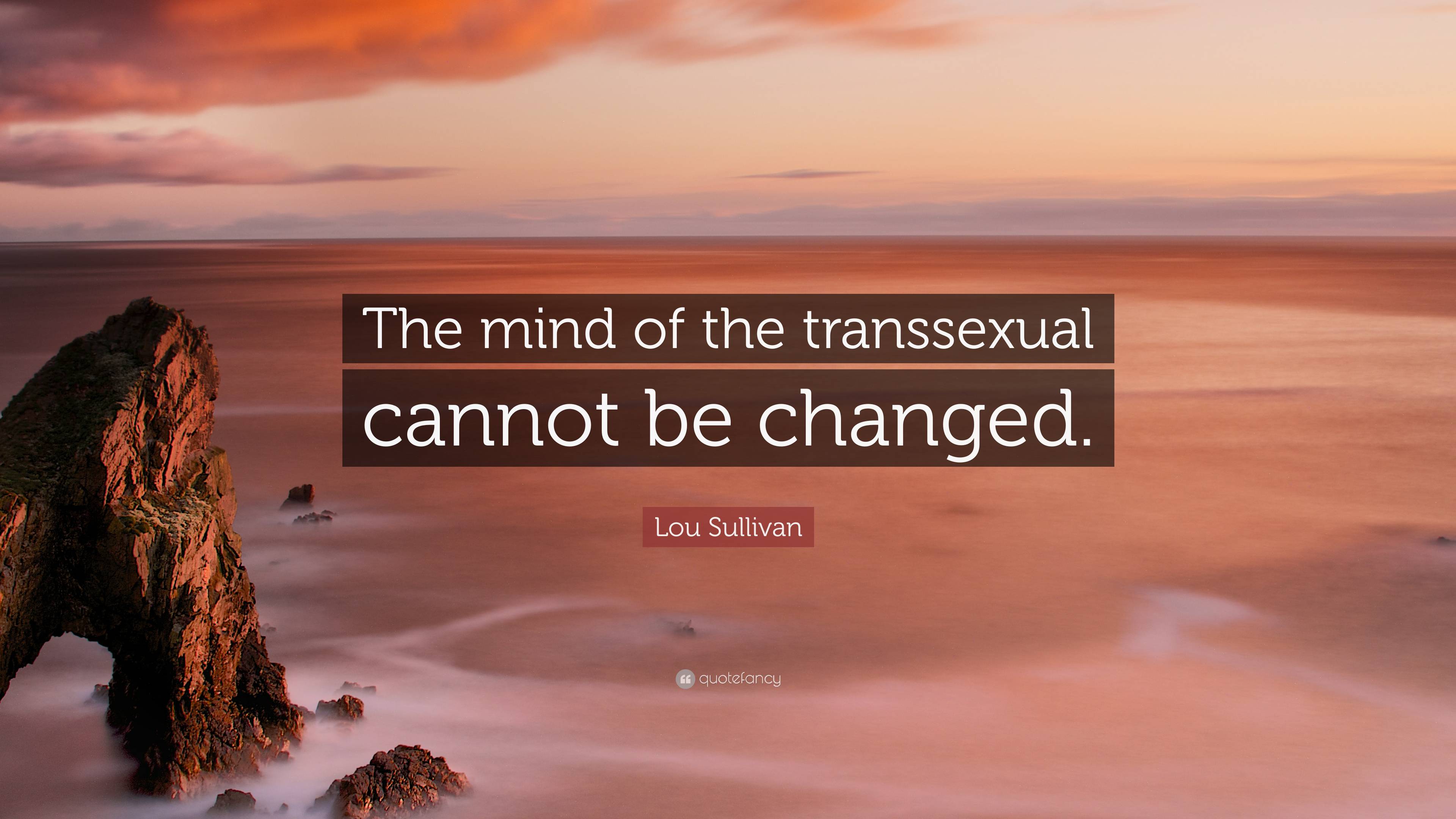 Lou Sullivan Quote The Mind Of The Transsexual Cannot Be Changed