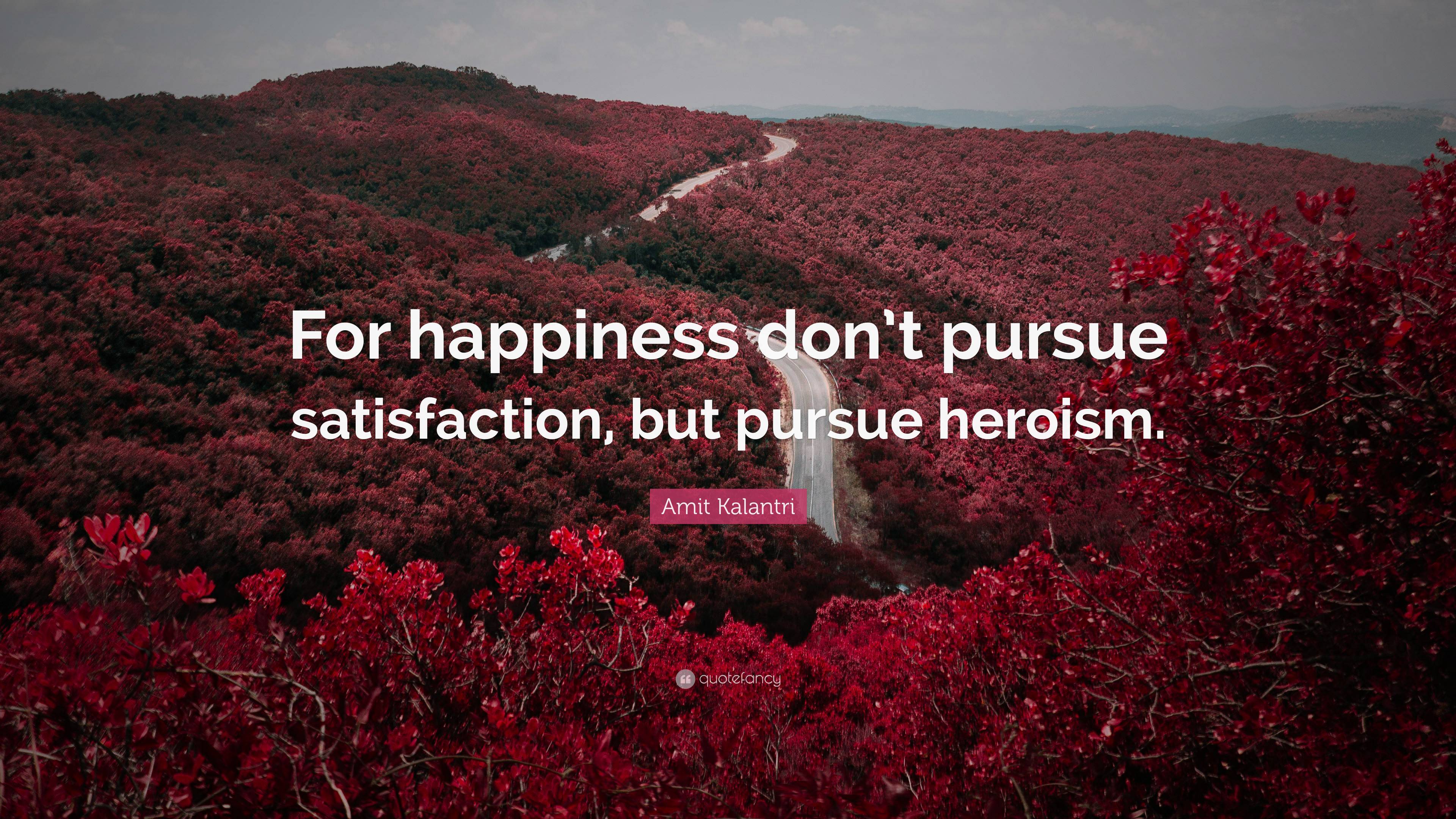 Amit Kalantri Quote For Happiness Dont Pursue Satisfaction But