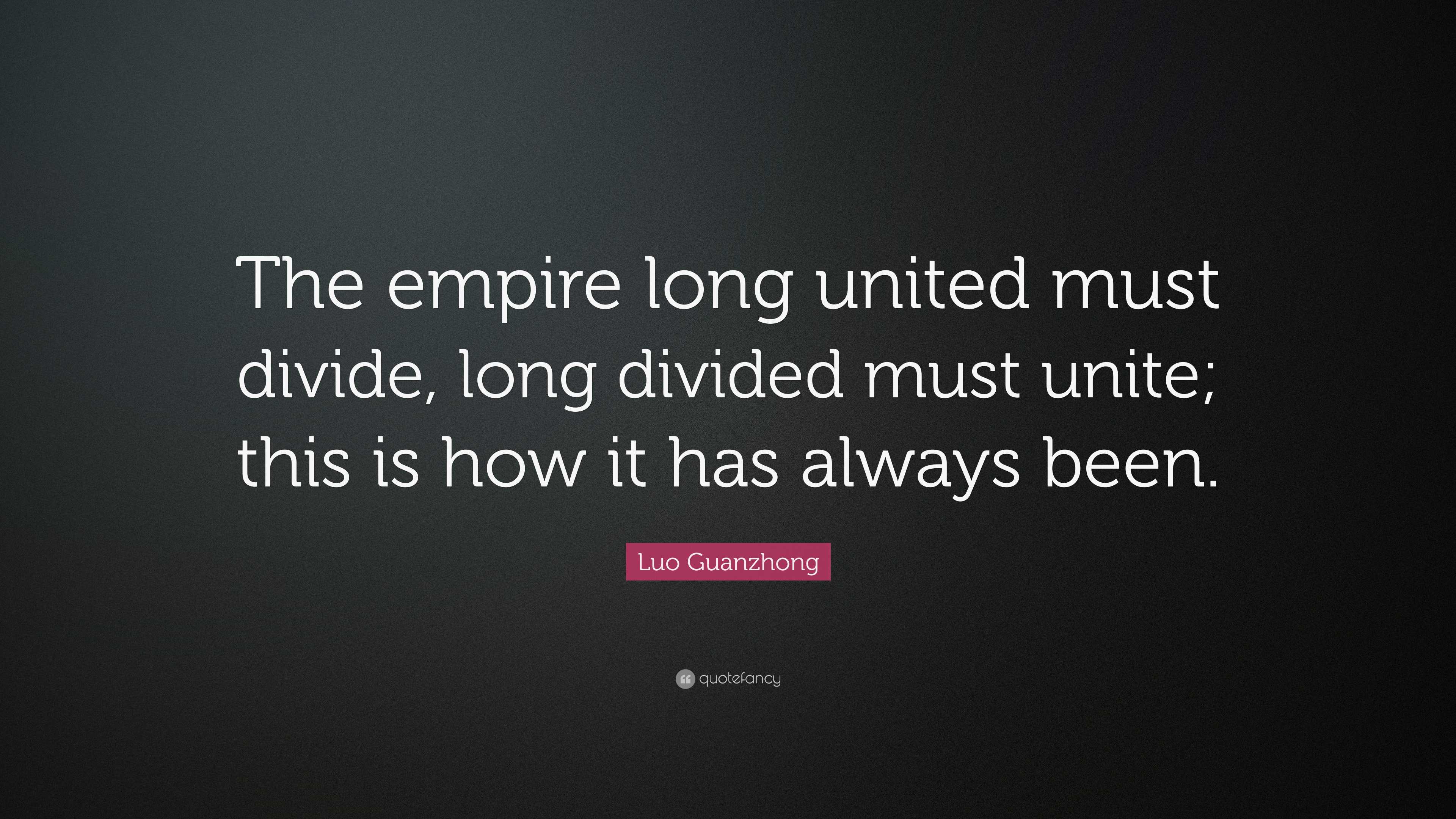 Luo Guanzhong Quote The Empire Long United Must Divide Long Divided