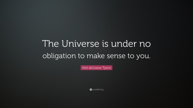 Neil DeGrasse Tyson Quote The Universe Is Under No Obligation To Make