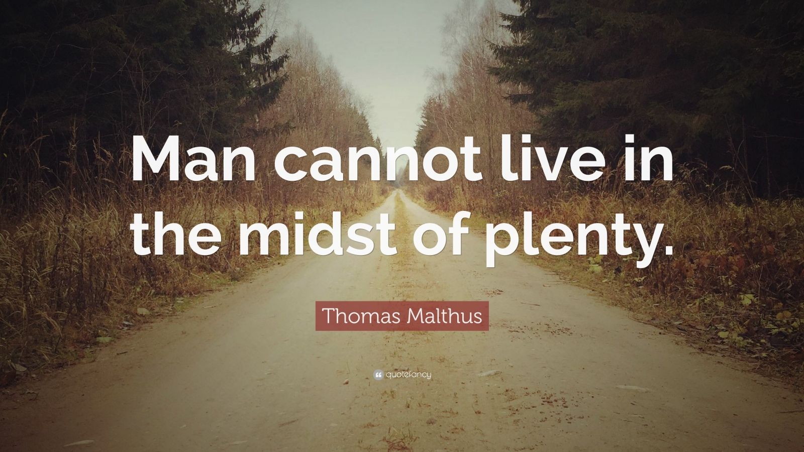 Thomas Malthus Quote: “Man cannot live in the midst of plenty.” (7