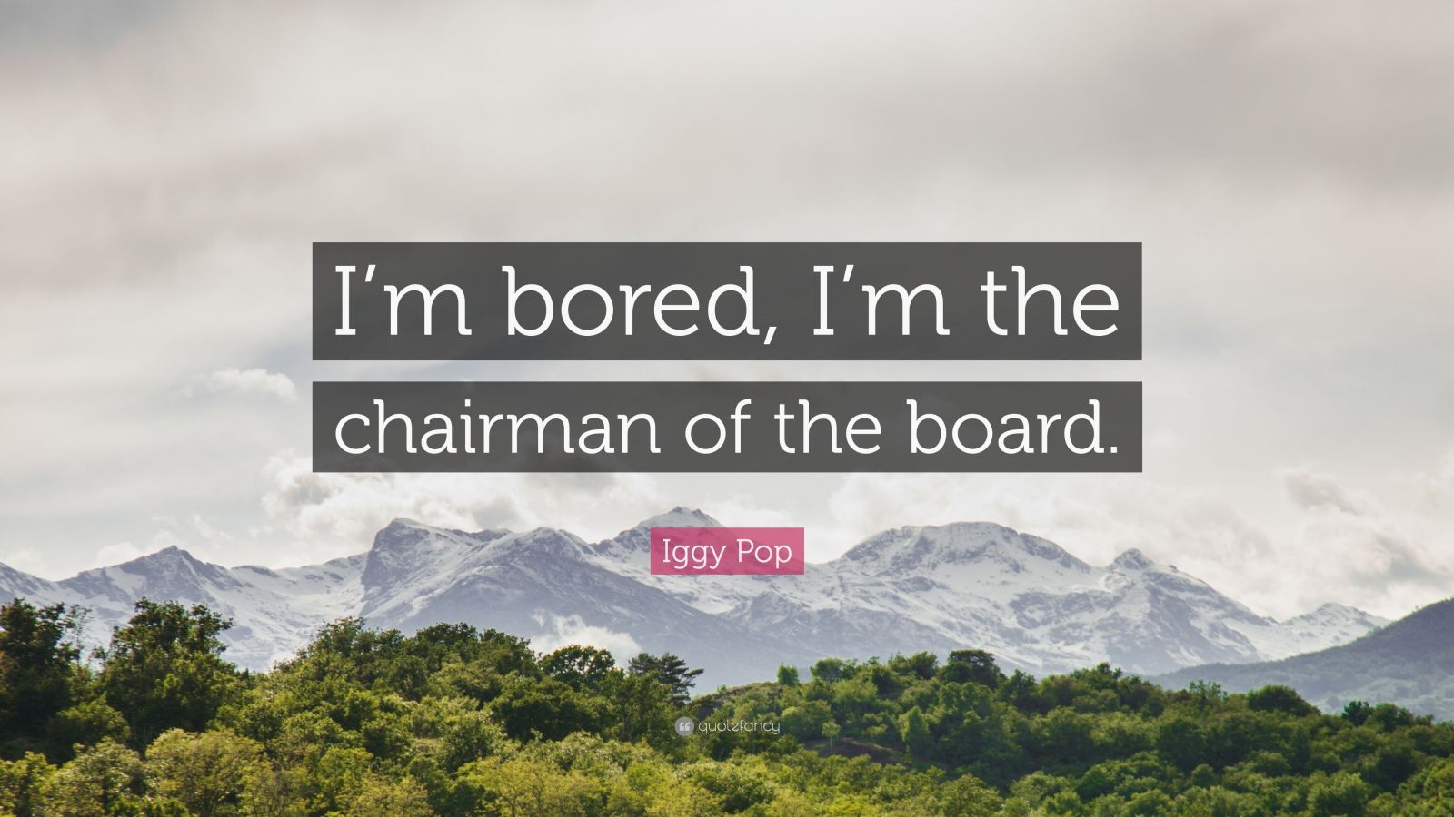 Iggy Pop Quote “I’m bored, I’m the chairman of the board.”