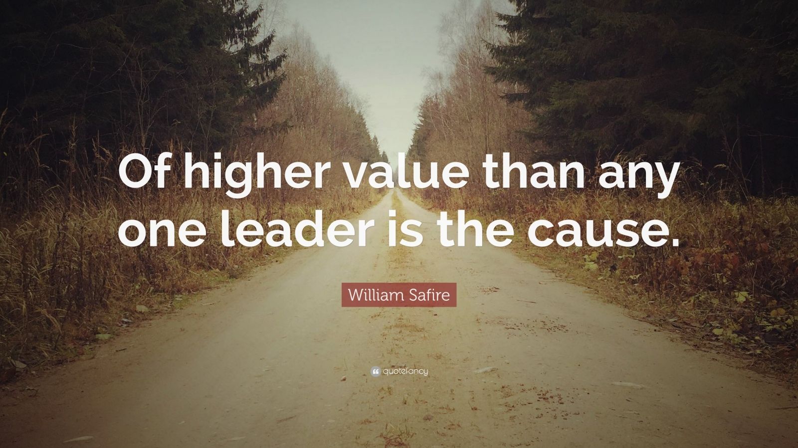 William Safire Quote: “Of higher value than any one leader is the cause.”