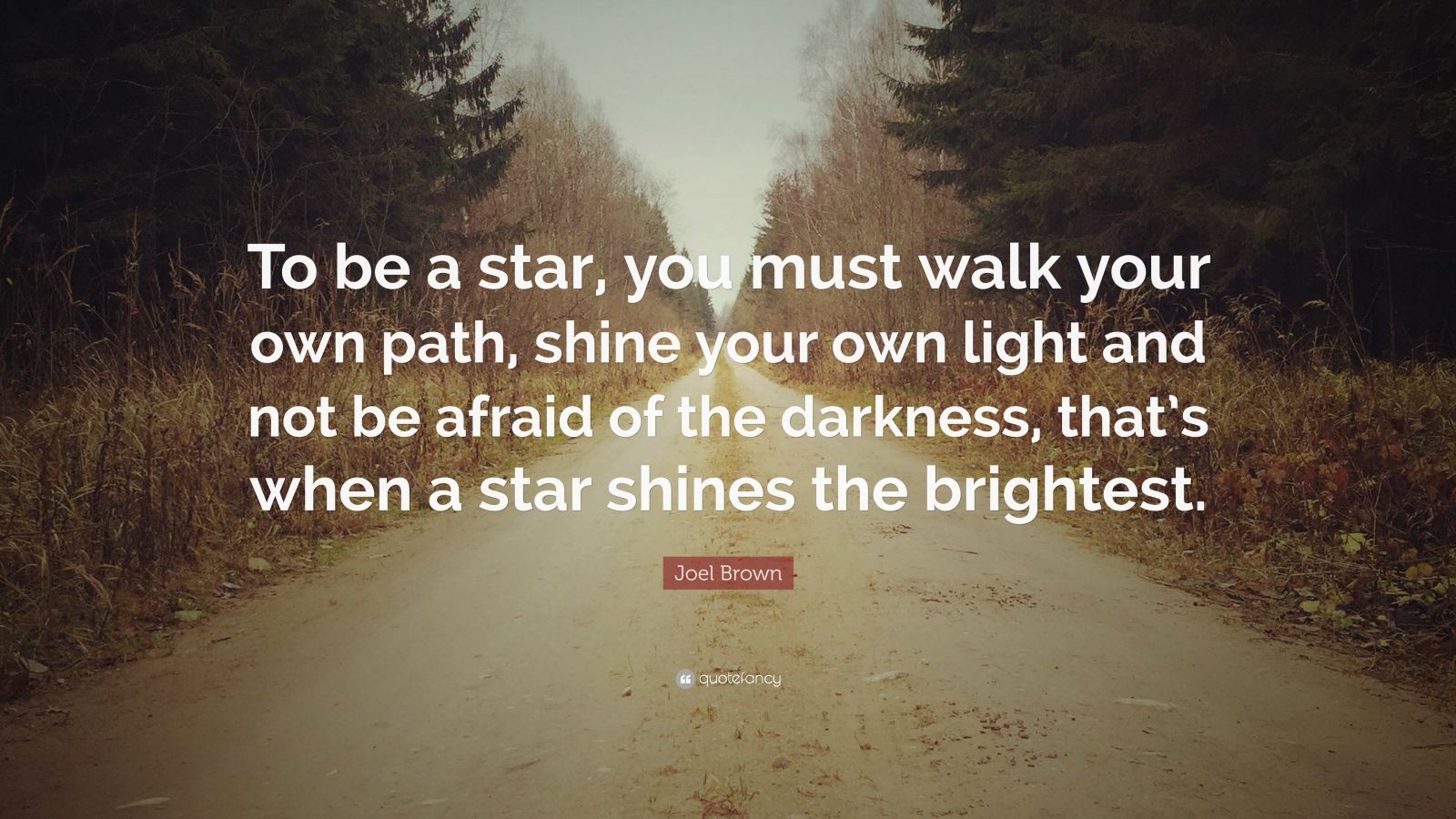 Joel Brown Quote: “To be a star, you must walk your own path, shine