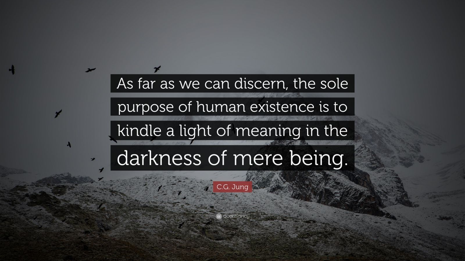 C.G. Jung Quote “As far as we can discern, the sole purpose of human
