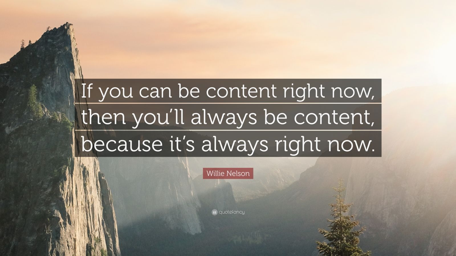 Willie Nelson Quote “If you can be content right now, then you’ll