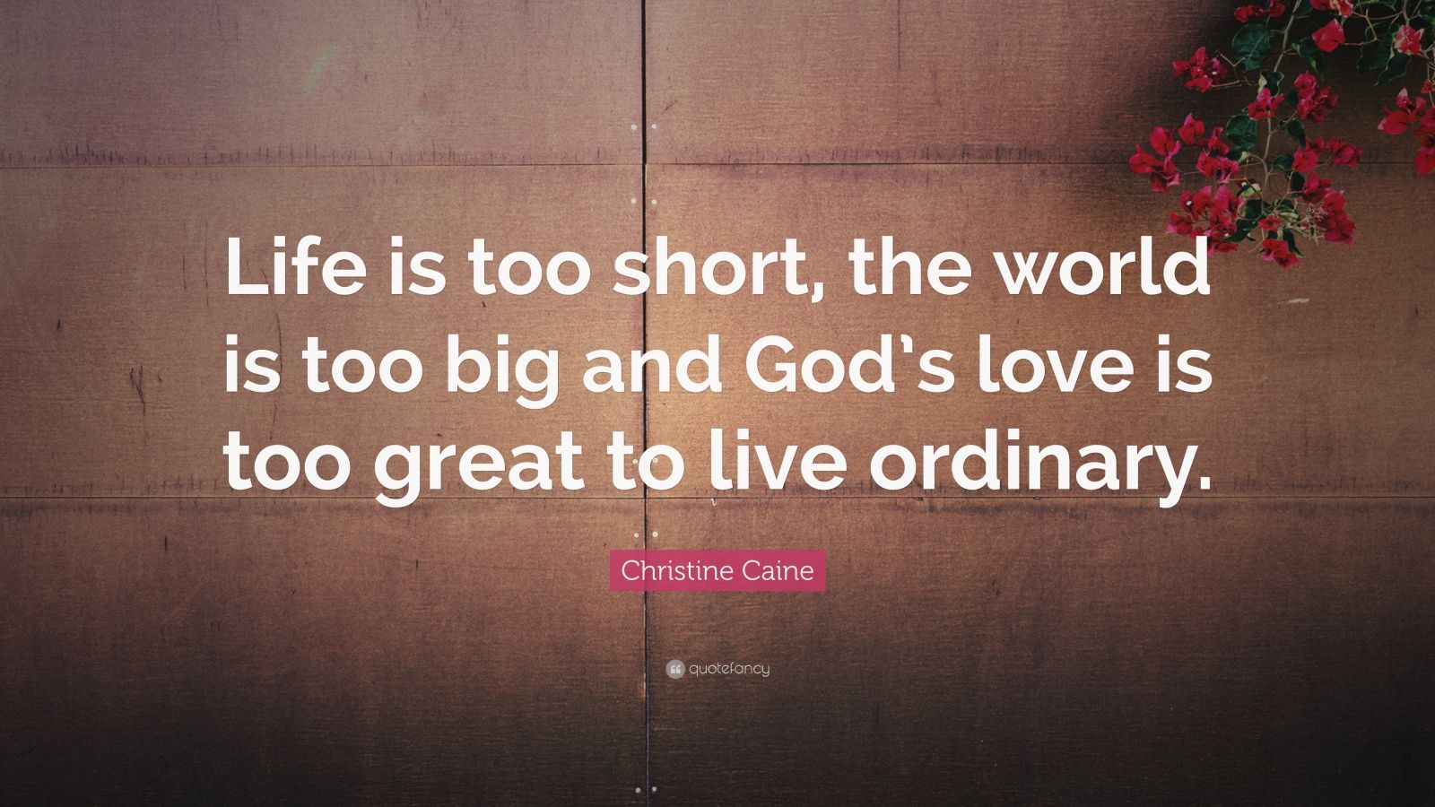 Christine Caine Quote: “Life is too short, the world is too big and God
