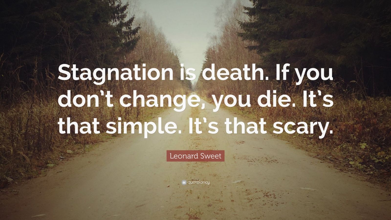 Leonard Sweet Quote: “Stagnation is death. If you don’t change, you die