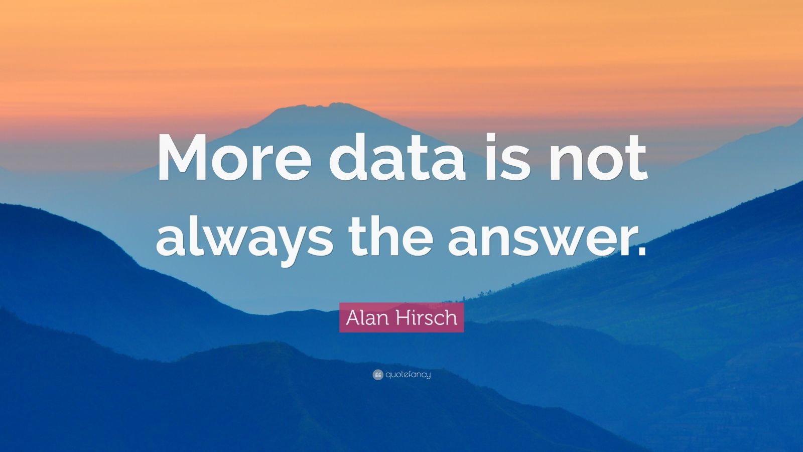 Alan Hirsch Quote: “More data is not always the answer.”