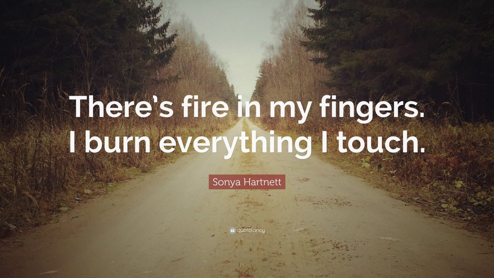 Sonya Quote “There’s fire in my fingers. I burn everything I