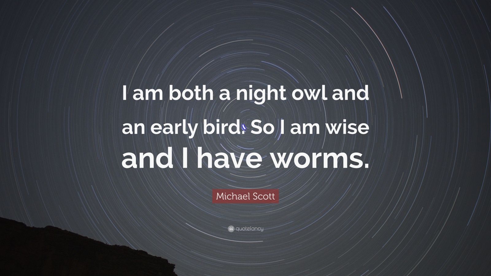 Michael Scott Quote: “I am both a night owl and an early bird. So I am