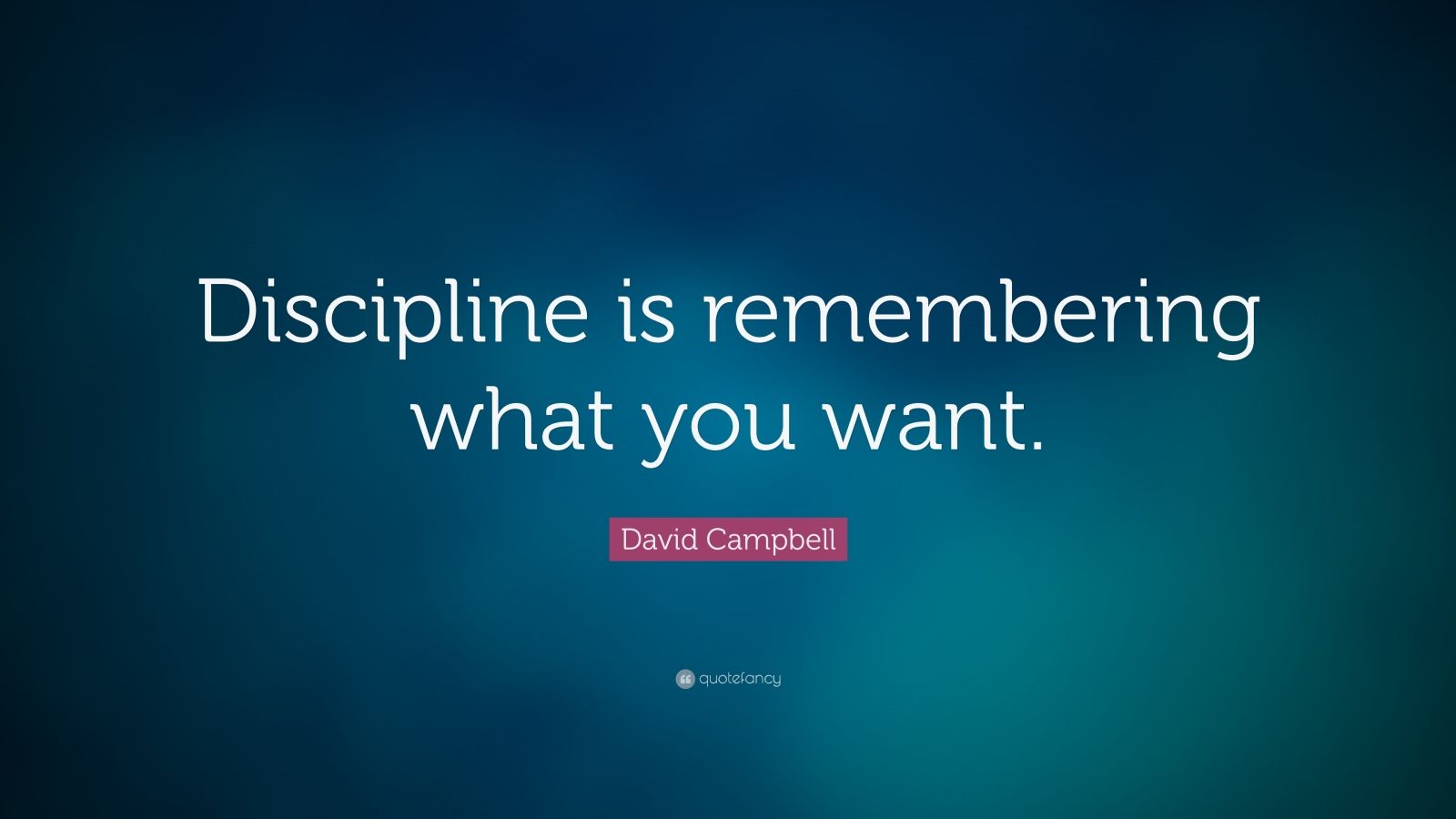 David Campbell Quote: “Discipline is remembering what you want.” (20 ...