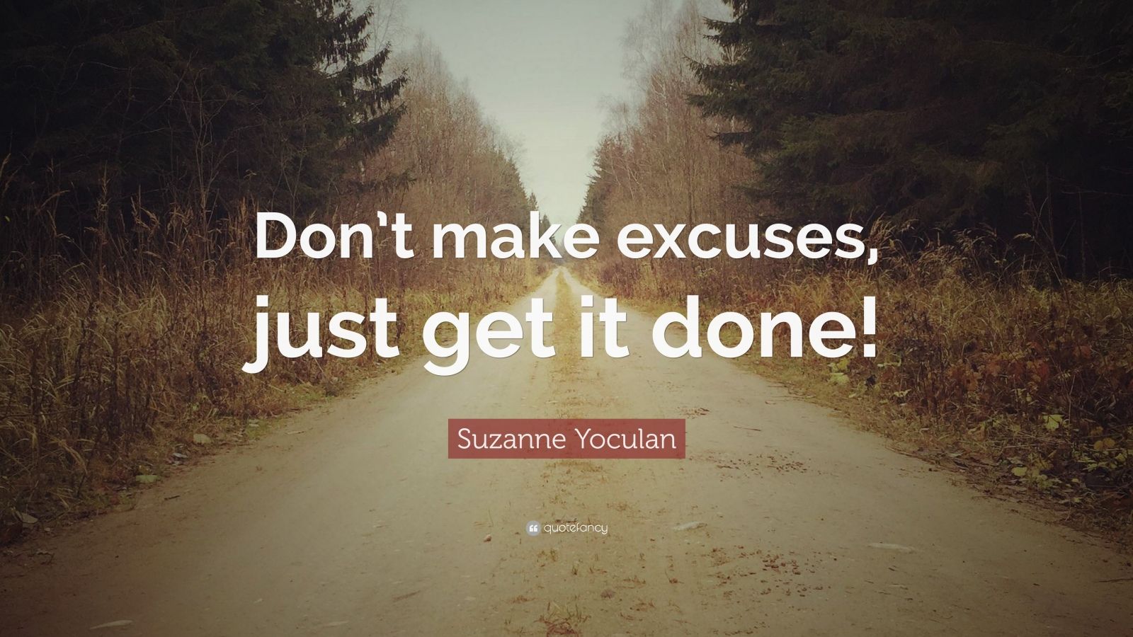 Suzanne Yoculan Quote: “Don’t make excuses, just get it done!”