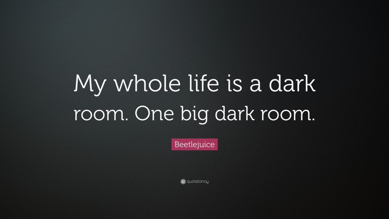Beetlejuice Quote “My whole life is a dark room. One big dark room