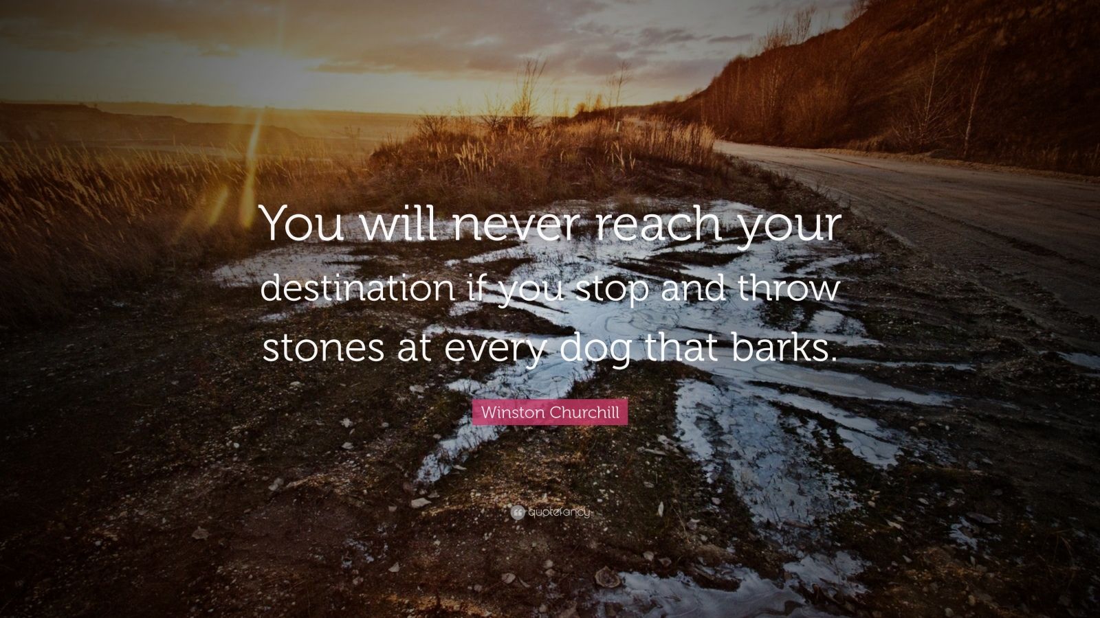 Winston Churchill Quote: “You will never reach your destination if you