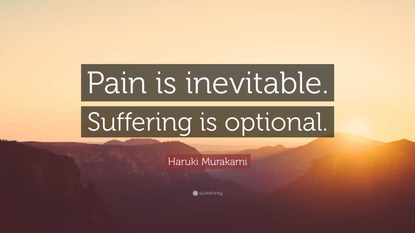 Haruki Murakami Quote: “Pain is inevitable. Suffering is optional.” (24 ...