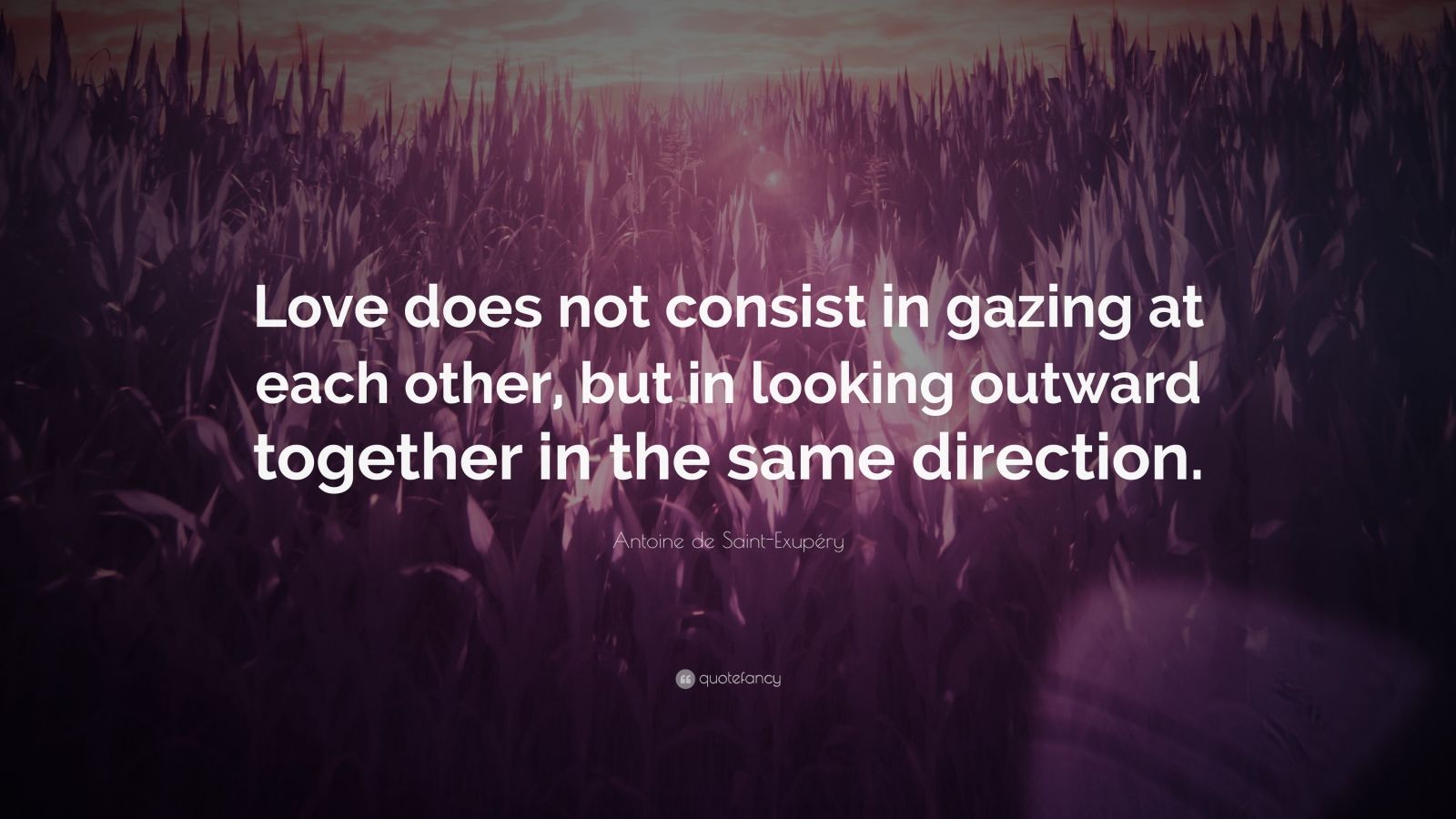 Antoine de Saint-Exupéry Quote: “Love does not consist in gazing at ...