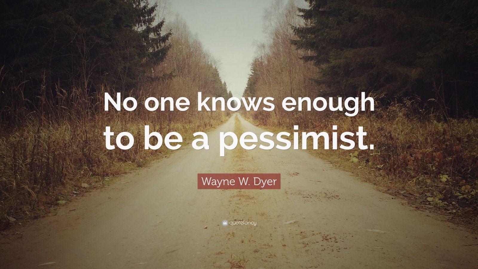 Wayne W. Dyer Quote: “No one knows enough to be a pessimist.” (15
