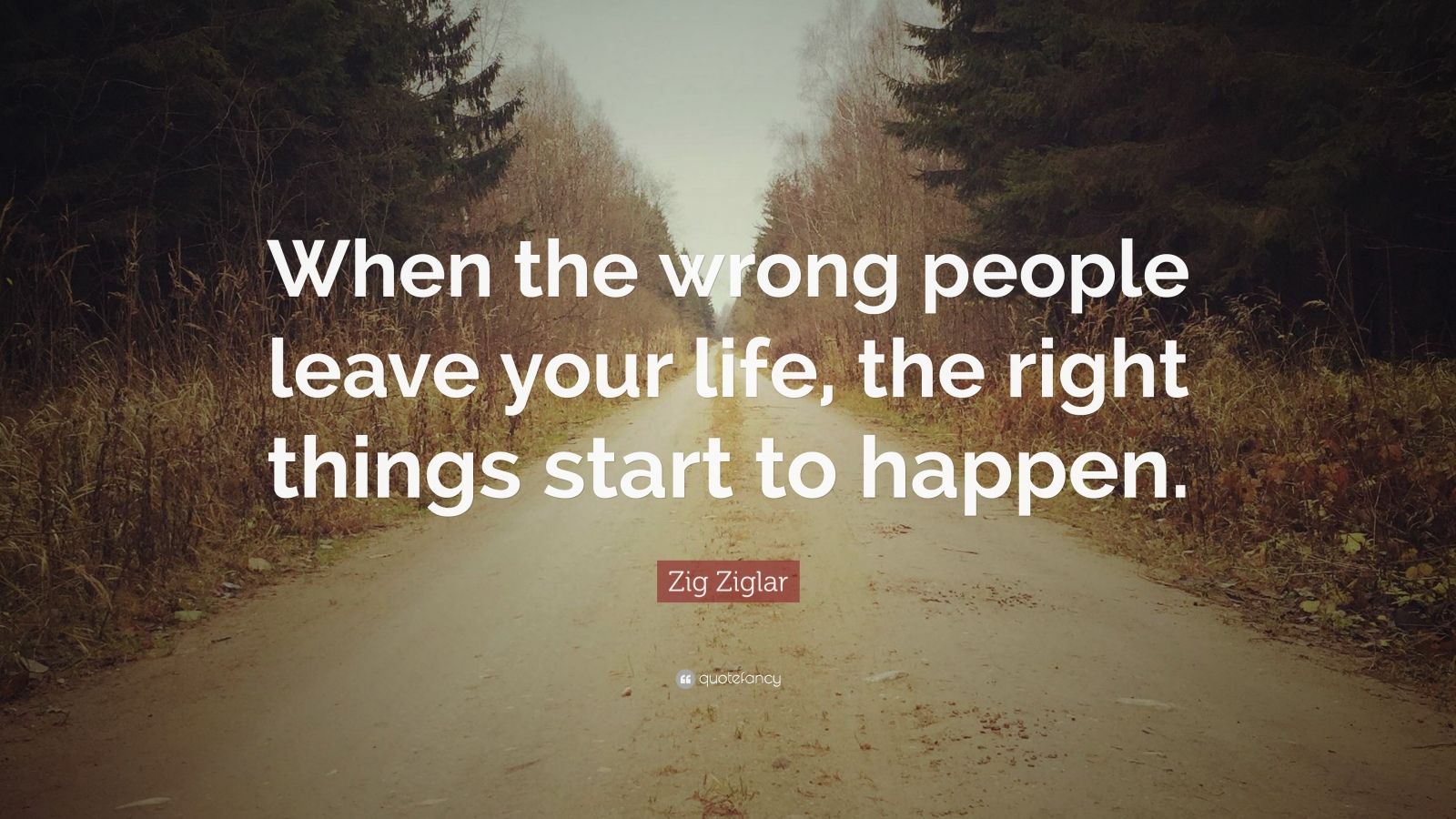 Zig Ziglar Quote: “When the wrong people leave your life, the right ...