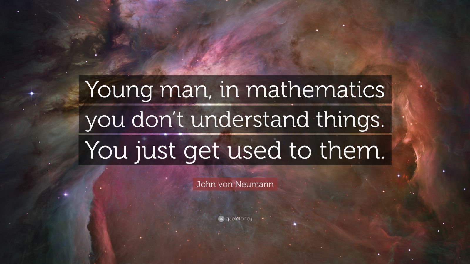 John von Neumann Quote: “Young man, in mathematics you don’t understand ...