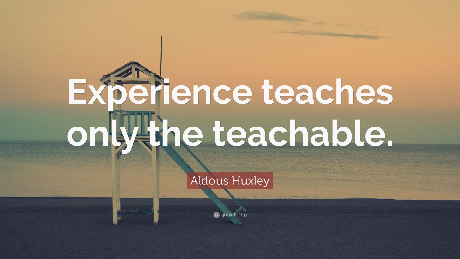 Aldous Huxley Quote: “Experience teaches only the teachable.” (20 ...