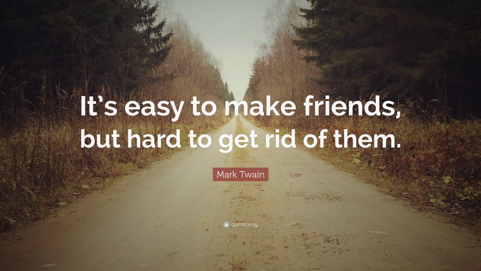 Mark Twain Quote “It’s easy to make friends, but hard to get rid of