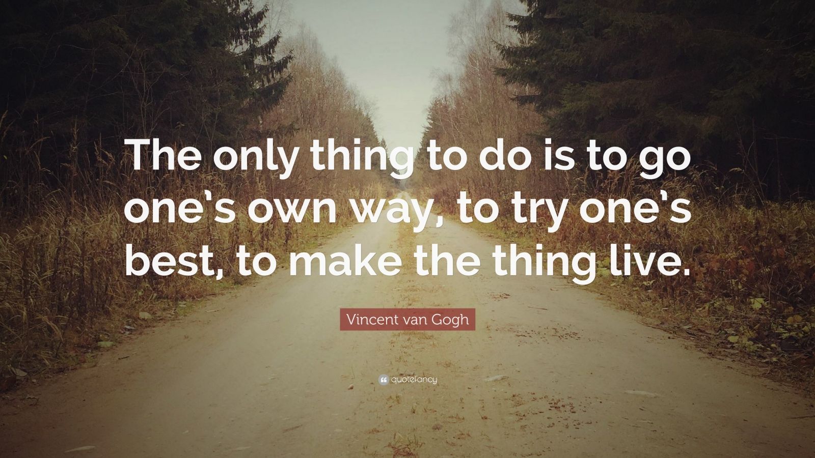 Vincent van Gogh Quote: “The only thing to do is to go one’s own way ...