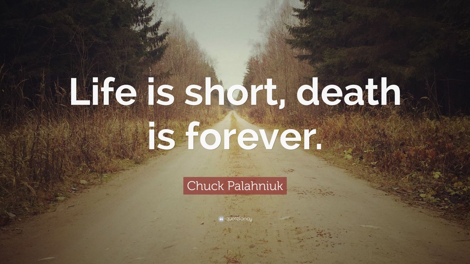 Chuck Palahniuk Quote Life Is Short Death Is Forever 12 