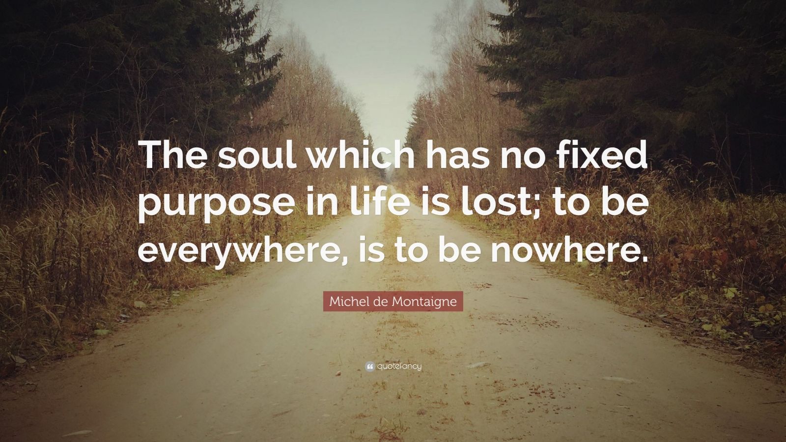 Michel de Montaigne Quote: “The soul which has no fixed purpose in life