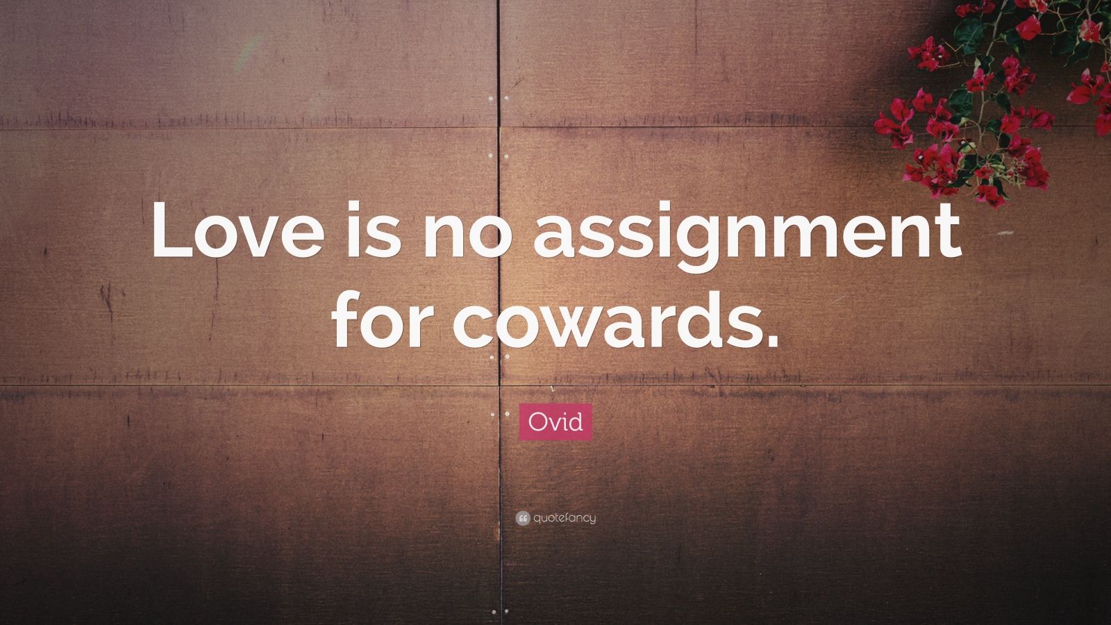 Ovid Quote “Love is no assignment for cowards.”