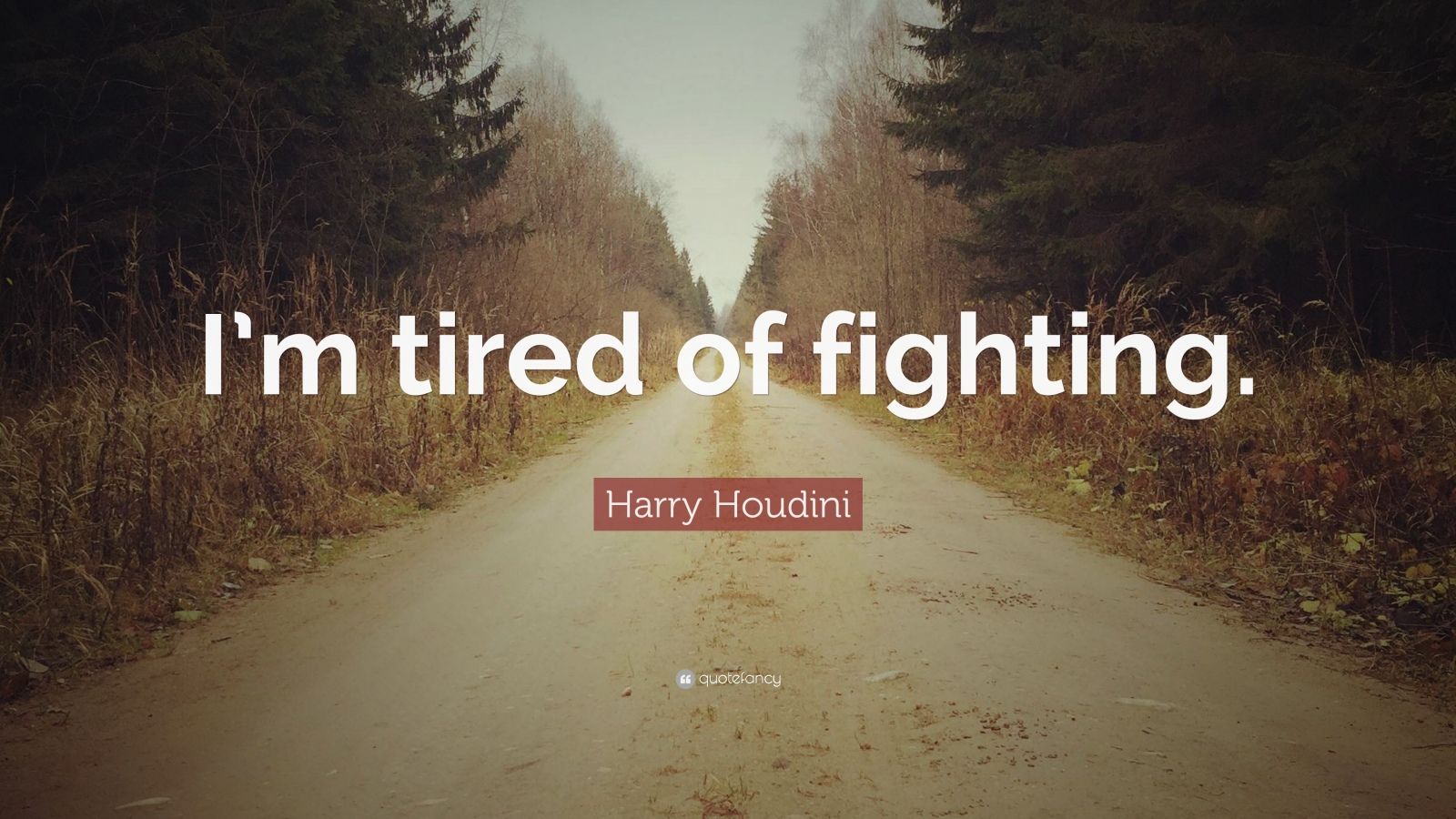 Harry Houdini Quote: “I’m tired of fighting.” (10 wallpapers) - Quotefancy