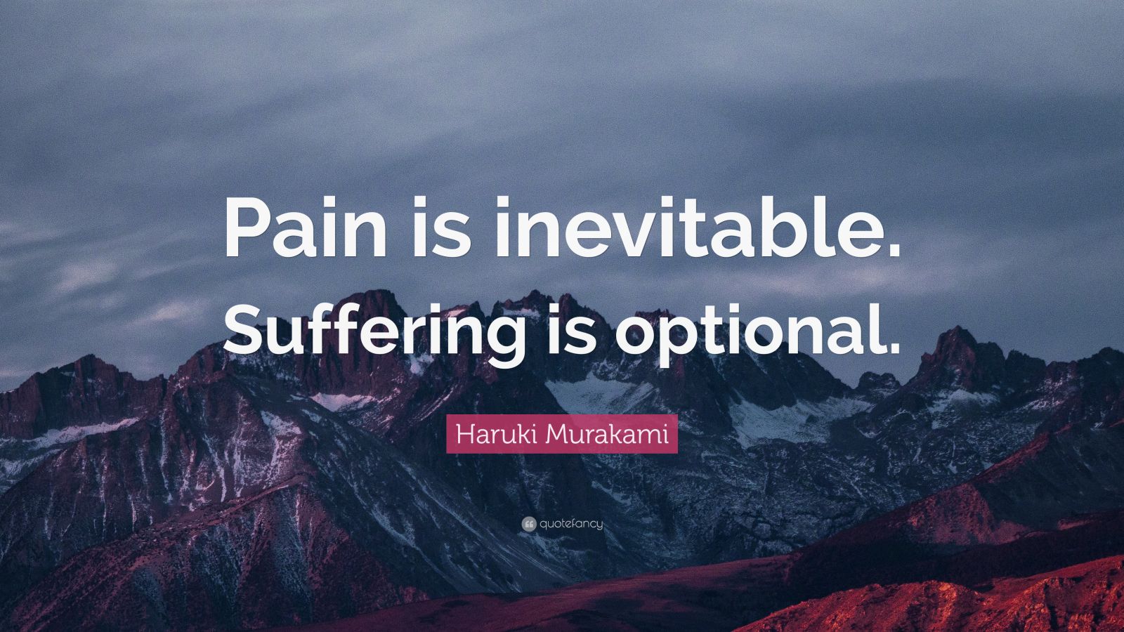 Haruki Murakami Quote: “Pain is inevitable. Suffering is optional.” (24 ...