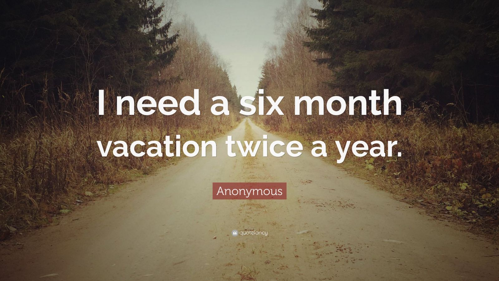 Anonymous Quote I Need A Six Month Vacation Twice A Year 17 Wallpapers Quotefancy