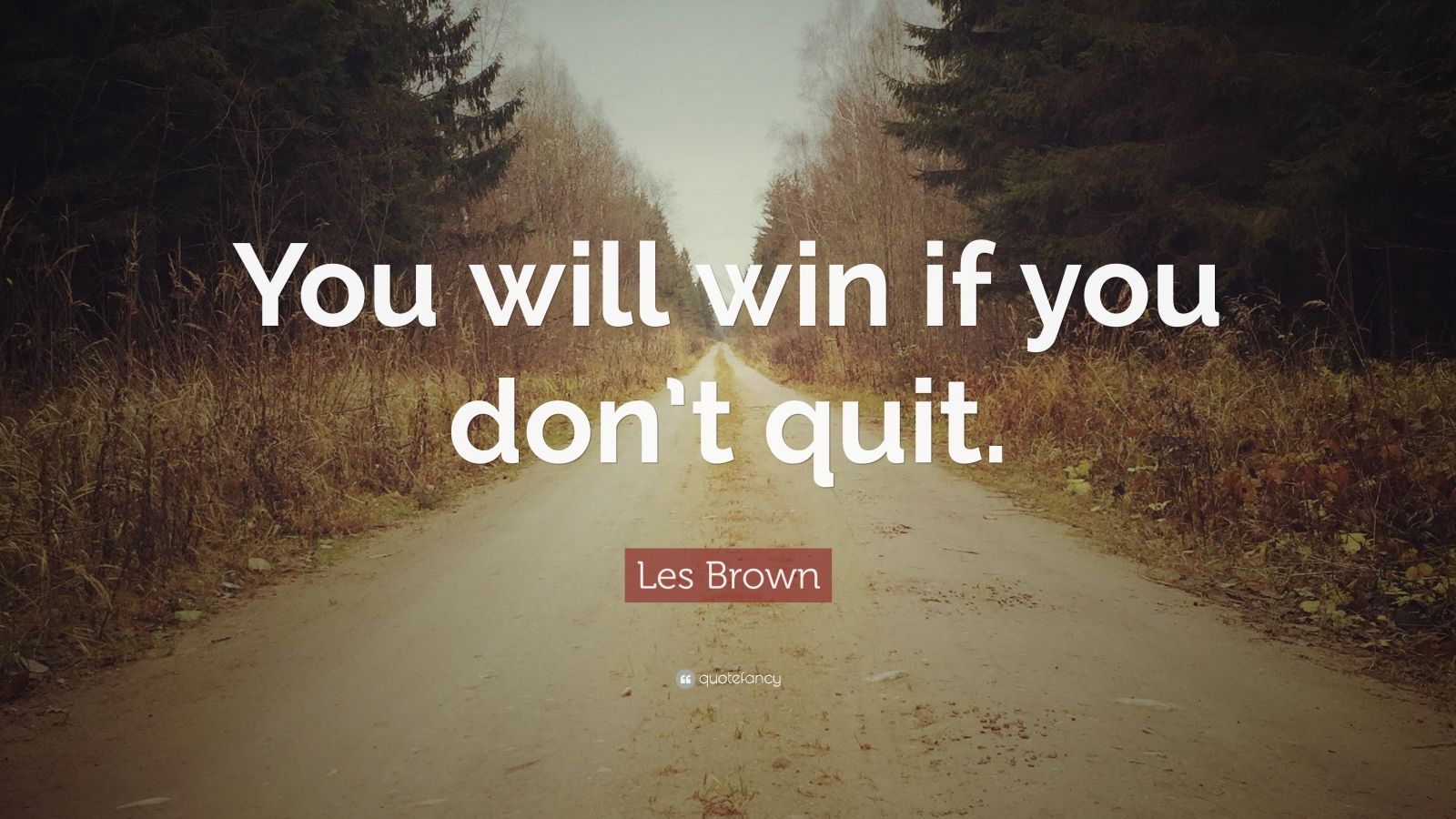 Les Brown Quote: “You will win if you don’t quit.” (16 wallpapers ...