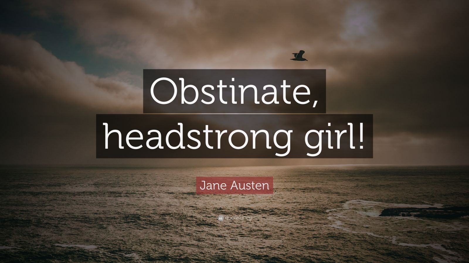 Jane Austen Quote “Obstinate, headstrong girl!” (12 wallpapers