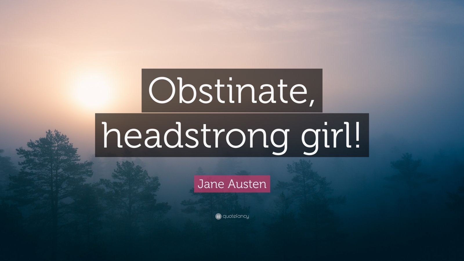 Jane Austen Quote “Obstinate, headstrong girl!” (12 wallpapers