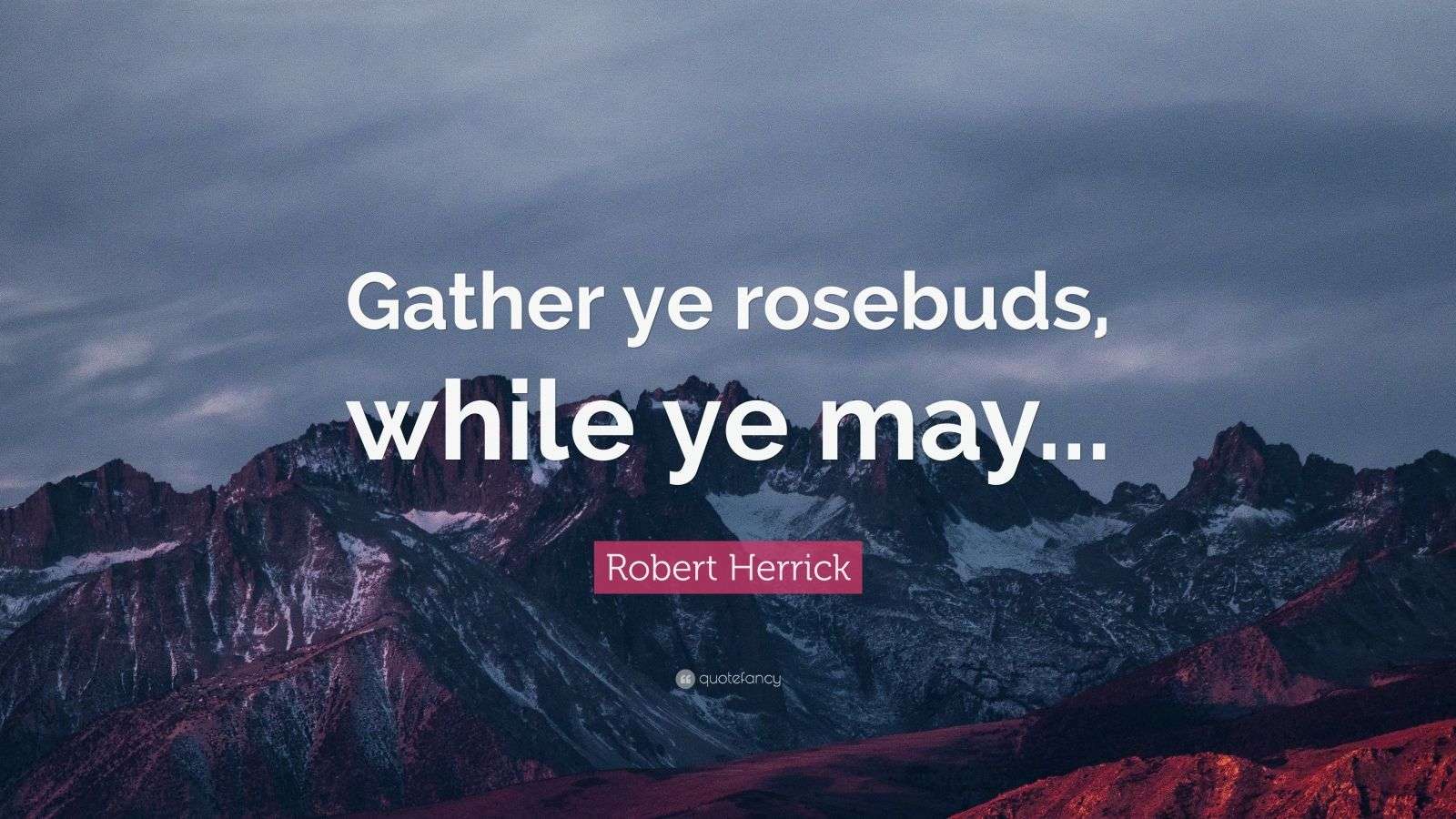 Robert Herrick Quote “Gather ye rosebuds,