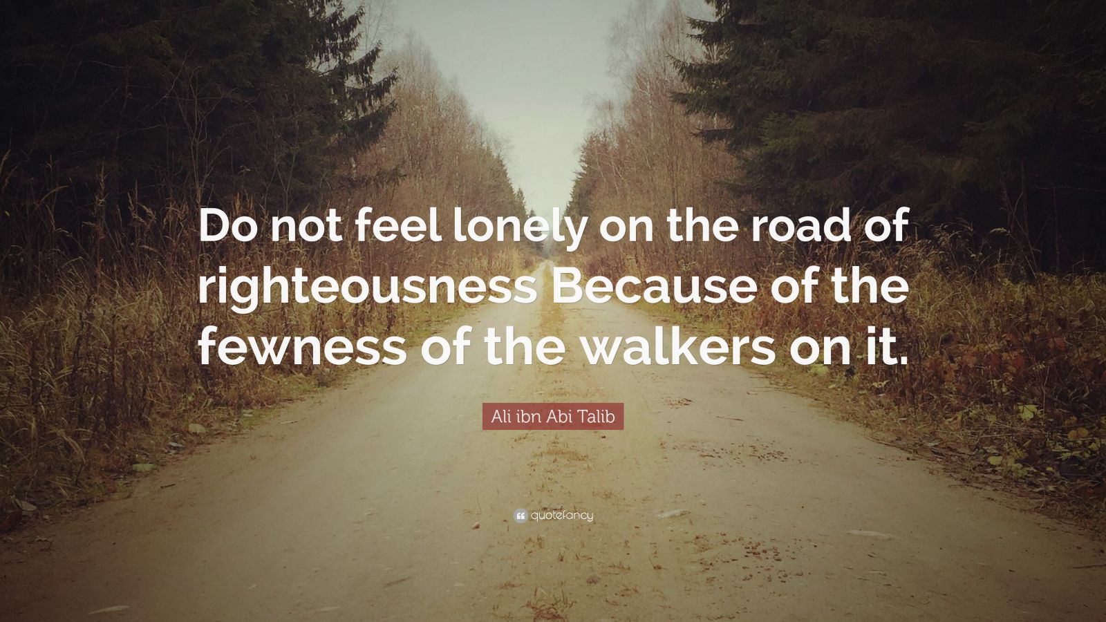 Ali ibn Abi Talib Quote: “Do not feel lonely on the road of ...