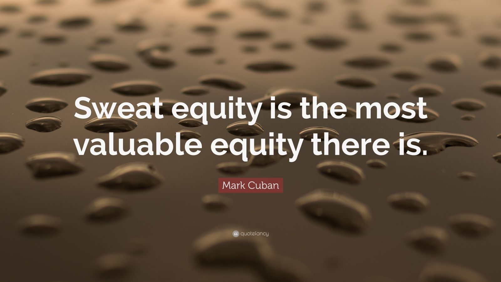 Mark Cuban Quote “Sweat equity is the most valuable equity there is.”