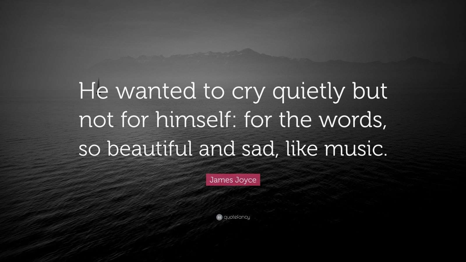 James Joyce Quote “He wanted to cry quietly but not for himself for