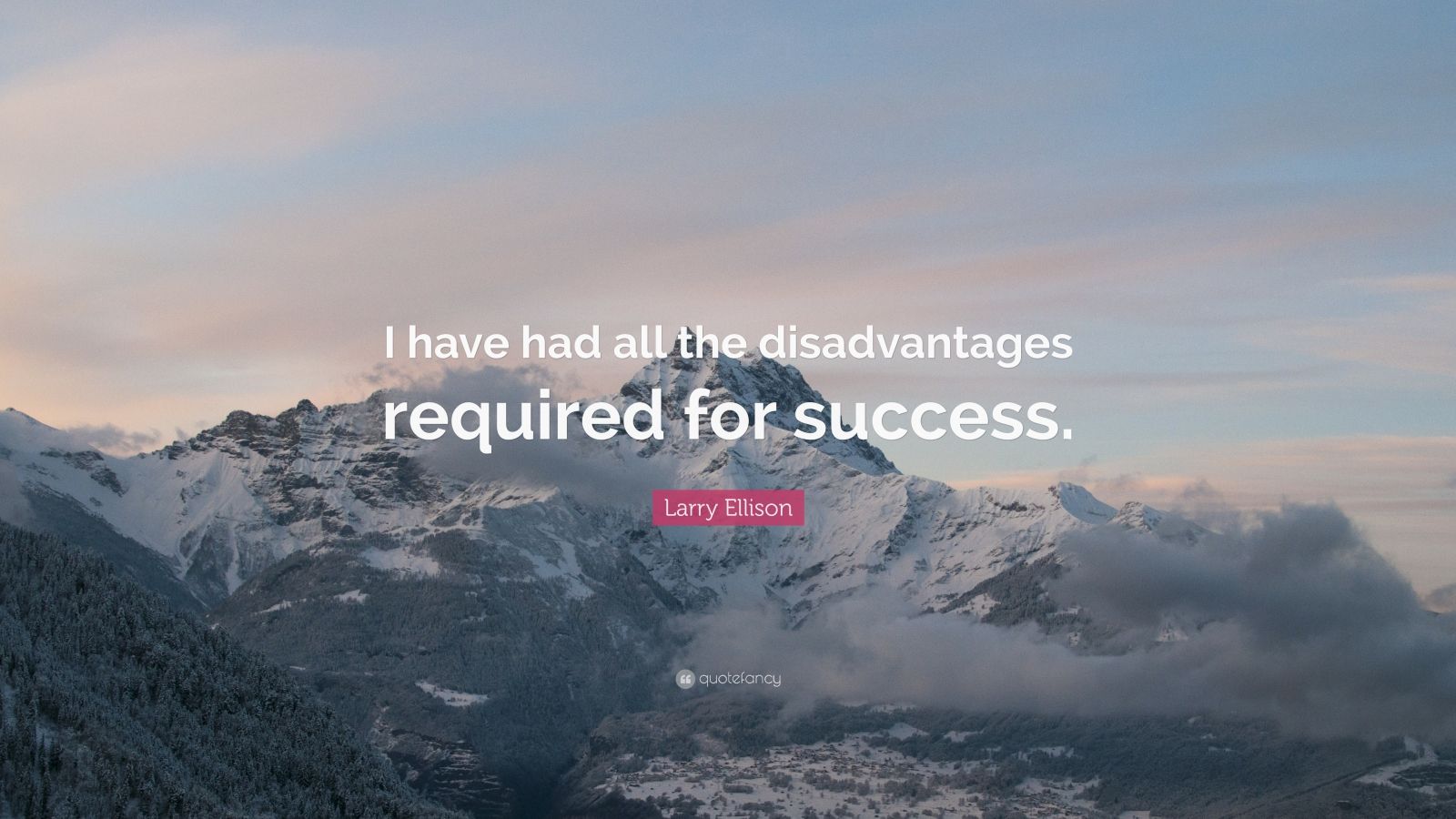 Larry Ellison Quote: “I have had all the disadvantages required for ...