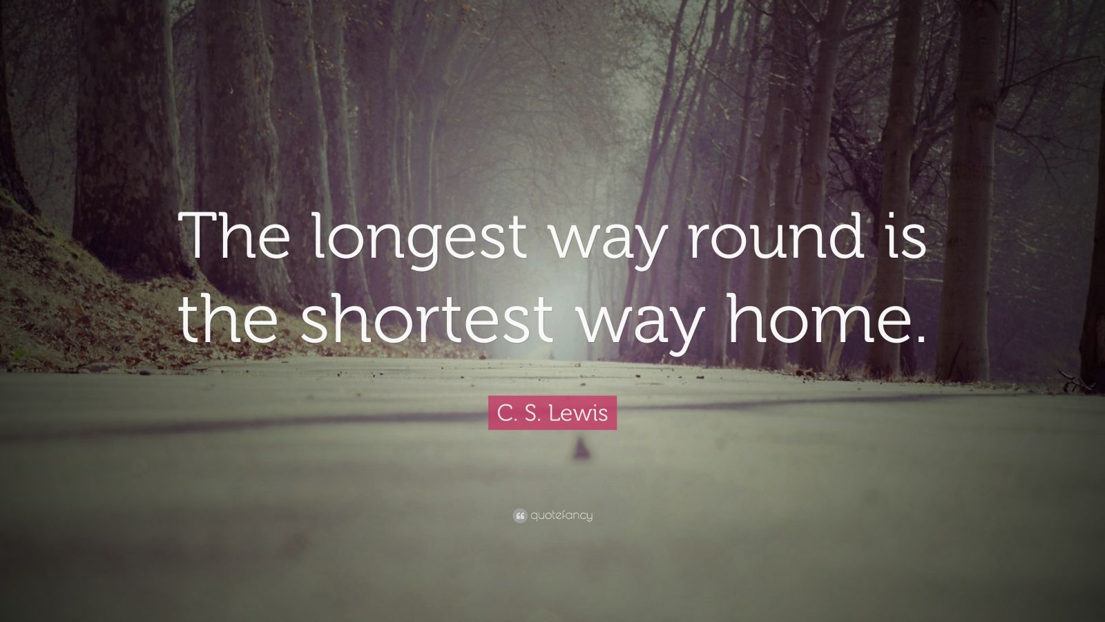 C. S. Lewis Quote “The longest way round is the shortest way home