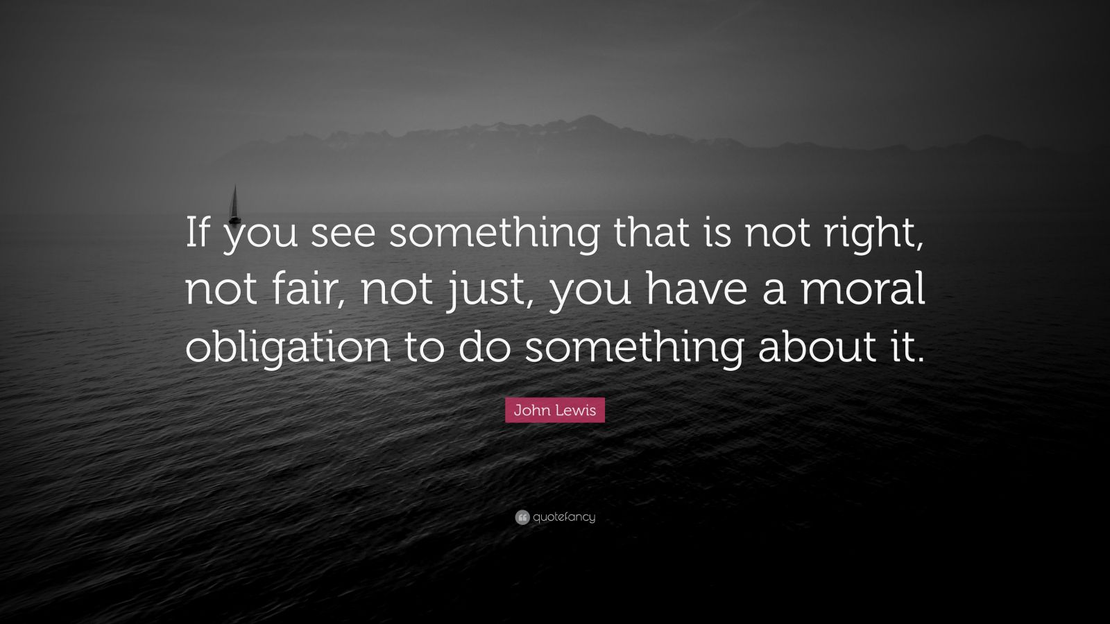 John Lewis Quote If you see something that is  not right 