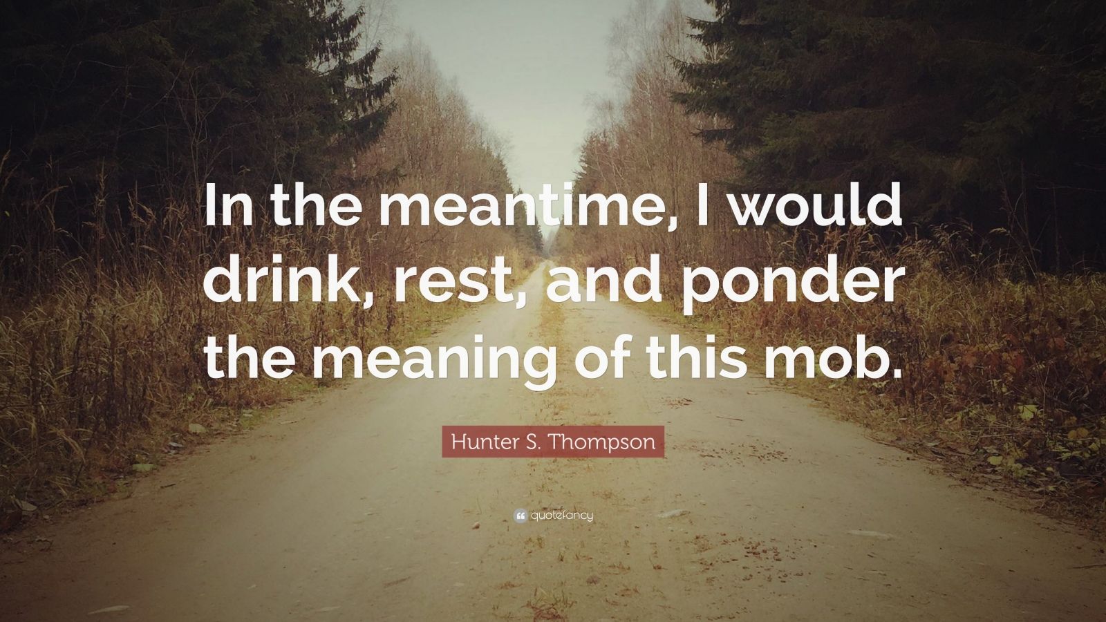 Hunter S. Thompson Quote: “In the meantime, I would drink, rest, and ...