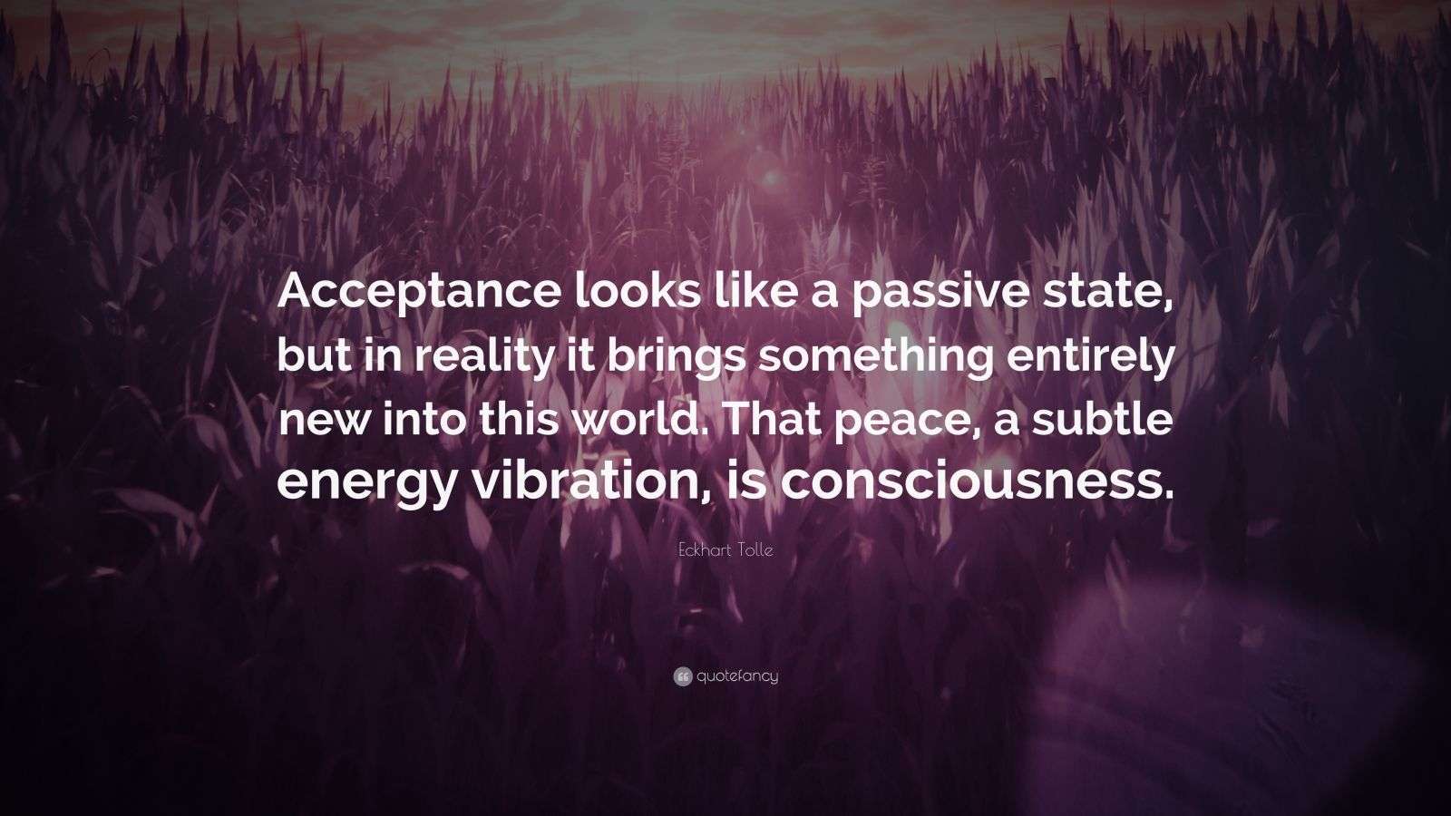 Eckhart Tolle Quote “Acceptance looks like a passive state, but in